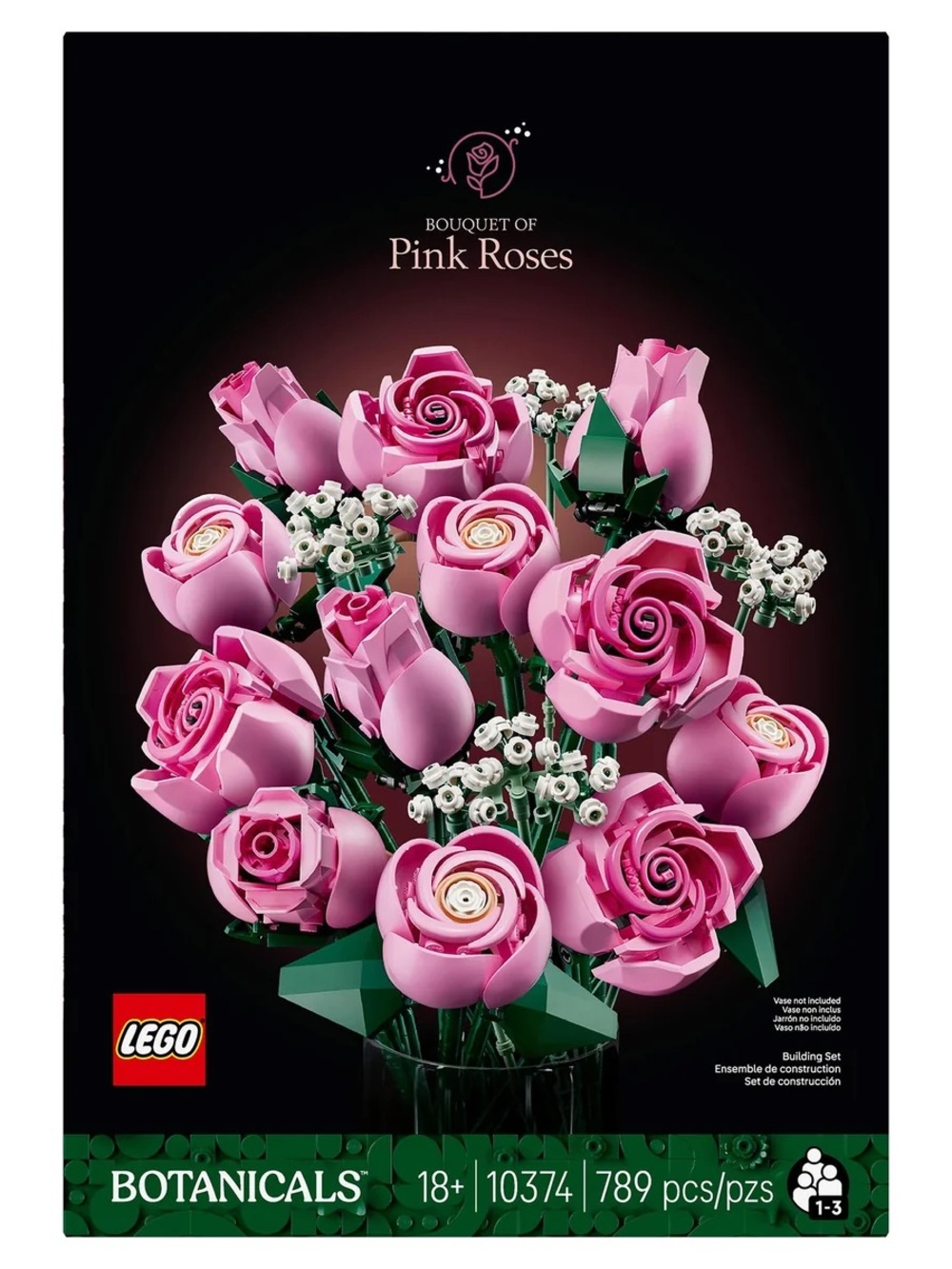 Lego Pink Roses Faux Floral Bouquet - Pink & Green